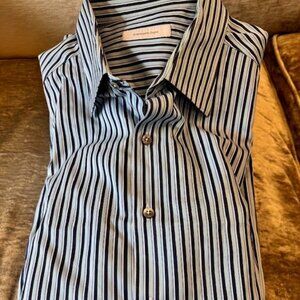 Men's Ermenegildo Zegna Shirt. 3XL.  Blue with Coordinated Stripes